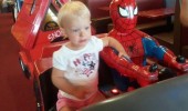 scared kid girl spider man ride slow down kill us funny pics pictures pic picture image photo images photos lol