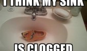 dutch holland shoe clog sink is clogged pun joke funny pics pictures pic picture image photo images photos lol