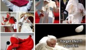 pope hat wind blew away forget this i quit funny pics pictures pic picture image photo images photos lol