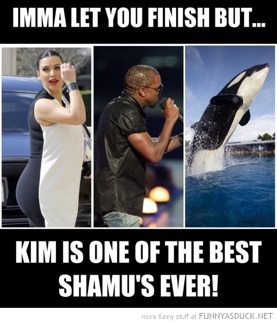kim kardashian kayne west black white dress let you finish best shamu's ever funny pics pictures pic picture image photo images photos lol 