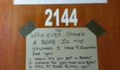 shower room sign  shaved a bear funny pics pictures pic picture image photo images photos lol