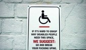 grasp why disabled people need this space go break spine sign funny pics pictures pic picture image photo images photos lol