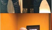 proper urinal etiquette man standing shoulders toilet bathroom funny pics pictures pic picture image photo images photos lol