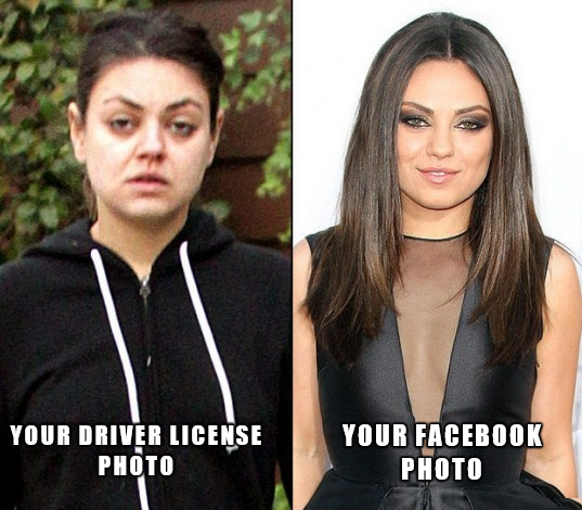 Drivers Licence Vs Facebook